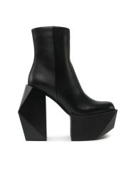 United Nude Botki Stage Boot 107530116 Czarny. Czarne botki United Nude, bez wzorów, ze skóry, bez obcasa, na słupku, bez zapięcia. Za 1,349.00 zł.