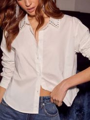 Milan Kiss Koszula w kolorze białym rozmiar: S. Białe koszule Milan Kiss, s, bez wzorów, bez kołnierzyka, bez ramiączek. Za 152.99 zł.