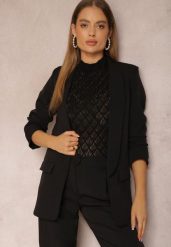 Czarna Marynarka Rhenona. Czarne marynarki i żakiety Renee, l, bez wzorów, z koronki, eleganckie, bez ramiączek. W wyprzedaży za 91.99 zł.