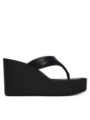Calvin Klein Japonki Wedge 70 Sndl Thong Lth HW0HW02880 Czarny. Czarne japonki Calvin Klein, bez wzorów, ze skóry. Za 489.99 zł.