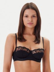 Guess Biustonosz z fiszbiną O5GC06 KCQ60 Czarny. Czarne biustonosze Guess, z aplikacjami, z syntetyku. Za 269.99 zł.