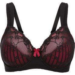 Biustonosz "minimizer" bonprix czarno-czerwony w paski. Biustonosze bonprix. Za 49.99 zł.