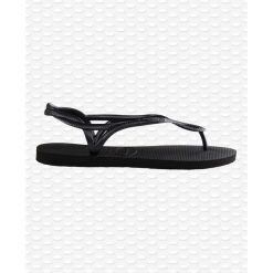 Klapki damskie Havaianas Luna. Czarne klapki Havaianas, bez wzorów, z gumy, eleganckie, bez obcasa, bez zapięcia. Za 141.85 zł.