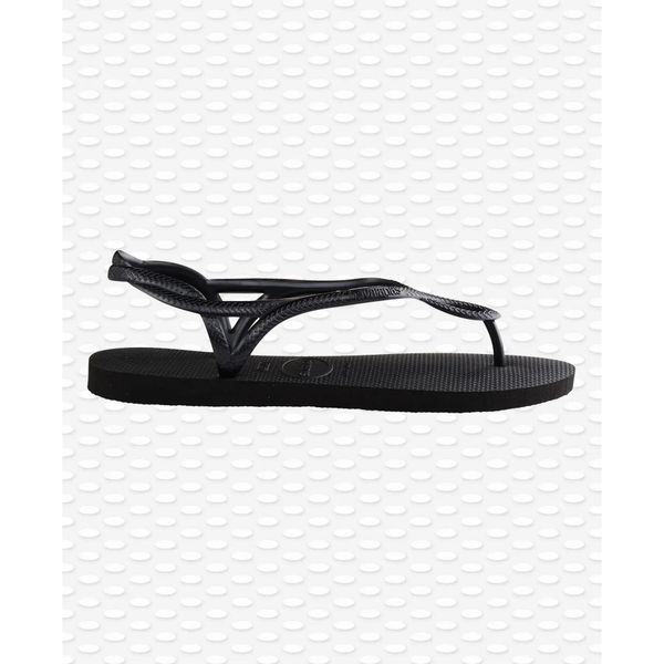 Klapki damskie Havaianas Luna. Czarne klapki Havaianas, bez wzorów, z gumy, eleganckie, bez obcasa, bez zapięcia. Za 94.22 zł.
