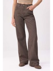 Trendyol Dżinsy - Comfort fit - w kolorze brązowym rozmiar: 36. Brązowe jeansy Trendyol, bez wzorów, z bawełny, klasyczne, z podwyższonym stanem. Za 146.28 zł.