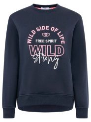 Zwillingsherz Bluza "Wild Side" w kolorze granatowym rozmiar: L/XL. Niebieskie bluzy Zwillingsherz, l, bez wzorów, bez ramiączek, bez kaptura. Za 233.33 zł.