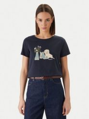 Barbour T-Shirt Brambles LTS0712NY73 Granatowy Regular Fit. Niebieskie t-shirty Barbour, bez wzorów, z bawełny, bez kołnierzyka, bez ramiączek. Za 169.99 zł.