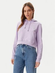 Guess Jeans Bluza W5GQ22 K68I4 Fioletowy Regular Fit. Fioletowe bluzy Guess Jeans, xxl, z aplikacjami, z bawełny, bez kaptura. Za 189.99 zł.