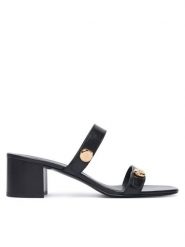 Tory Burch Klapki 183428 Czarny. Czarne klapki Tory Burch, bez wzorów, ze skóry, bez obcasa, bez zapięcia. Za 1,644.00 zł.