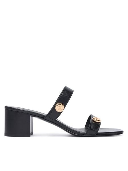 Tory Burch Klapki 183428 Czarny. Czarne klapki Tory Burch, bez wzorów, ze skóry, bez obcasa, bez zapięcia. Za 1,644.00 zł.