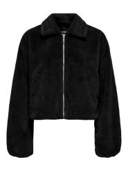 ONLY Pluszowa kurtka w kolorze czarnym rozmiar: S. Czarne kurtki ONLY, s, bez wzorów, z polaru, bez kaptura. Za 100.52 zł.