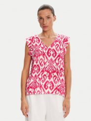 Pieces Bluzka Nya 17147804 Różowy Regular Fit. Czerwone bluzki Pieces, s, bez wzorów, z wiskozy, bez kołnierzyka, bez ramiączek. Za 79.99 zł.
