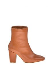 Moosefield Skórzane botki w kolorze jasnobrązowym rozmiar: 40. Brązowe botki Moosefield, bez wzorów, z materiału, eleganckie, bez obcasa, bez zapięcia. Za 246.23 zł.