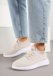 Beżowe Buty Sportowe Sneakersy z Elastycznym Cholewkami Liovanya. Brązowe buty sportowe lifestyle Born2be, z aplikacjami, z jeansu, bez zapięcia. W wyprzedaży za 63.74 zł.