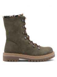 JENNY Botki EVIE WS2911-06 Khaki. Brązowe botki Jenny, bez wzorów, z syntetyku, bez obcasa, na płaskiej podeszwie, bez zapięcia. Za 125.99 zł.