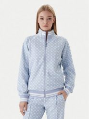 Guess Bluza V5YQ03 KB212 Błękitny Regular Fit. Niebieskie bluzy Guess, s, z aplikacjami, z syntetyku, bez ramiączek, bez kaptura. Za 439.99 zł.