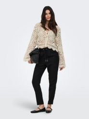 ONLY Sweter w kolorze beżowym rozmiar: S. Brązowe swetry ONLY, s, bez wzorów, z bawełny, bez ramiączek. Za 144.95 zł.