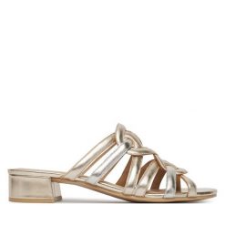 Klapki Caprice. Żółte klapki Caprice, bez wzorów, bez obcasa, bez zapięcia. Za 299.99 zł.