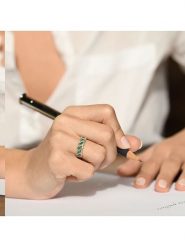 CARATELLI Złoty pierścionek "Green Tarlac" z diamentami rozmiar: 58. Zielone pierścionki CARATELLI, z diamentem, złote. Za 1,252.99 zł.