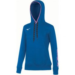 Damska bluza z kapturem Mizuno Wom. Niebieskie bluzy Mizuno, bez wzorów, sportowe, bez ramiączek, z kapturem. Za 229.00 zł.