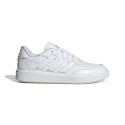 Buty sportowe adidas Courtblock Białe. Białe buty treningowe adidas, bez wzorów, z gumy, bez zapięcia. W wyprzedaży za 241.75 zł.