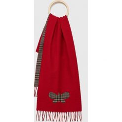 Weekend Max Mara szalik wełniany kolor czerwony wzorzysty. Czerwone szaliki i kominy Weekend Max Mara, bez wzorów, z tkaniny. Za 719.99 zł.