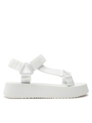 Calvin Klein Jeans Sandały Sandal Velcro Webbing Dc YW0YW01353 Biały. Białe sandały Calvin Klein Jeans, bez wzorów, z jeansu, bez obcasa, na płaskiej podeszwie, bez zapięcia. Za 329.99 zł.