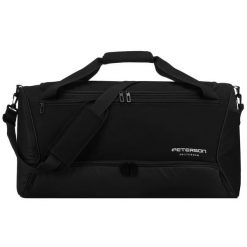 Czarna, pojemna torba podróżna wykonana z wytrzymałego poliestru - Peterson. Czarne torby podróżne Peterson, bez wzorów. Za 149.99 zł.