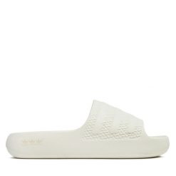 Klapki adidas. Białe klapki adidas, bez wzorów, sportowe, bez obcasa, bez zapięcia. Za 199.99 zł.