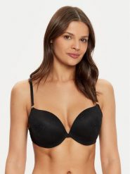 Guess Biustonosz z fiszbiną O5RC12 KCLB0 Czarny. Czarne biustonosze Guess, z aplikacjami, z syntetyku. Za 209.99 zł.