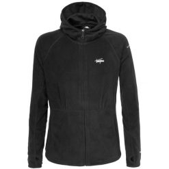 Damski Polar Marathon Kaptur Bluza Zamek. Czarne bluzy z kapturem Trespass, na zimę, m, bez wzorów, z materiału, z kapturem, trekkingowe. Za 73.99 zł.