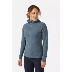 Bluza trekkingowa damska Rab Nexus Hoody. Niebieskie bluzy z kapturem RAB, na wiosnę, l, bez wzorów, z elastanu, bez kaptura. Za 329.99 zł.