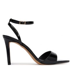 Sandały Aldo. Czarne sandały Aldo, bez wzorów, bez obcasa, na szpilce, bez zapięcia. Za 359.99 zł.