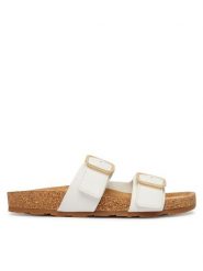 Tommy Hilfiger Klapki Double Strap Cork Sandals FW0FW09118 Biały. Białe klapki Tommy Hilfiger, bez wzorów, ze skóry, bez obcasa, bez zapięcia. Za 409.99 zł.