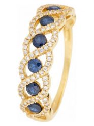 CARATELLI Złoty pierścionek "Tarlac" z diamentami i szafirami rozmiar: 54. Niebieskie pierścionki CARATELLI, z diamentem, złote. Za 1,174.99 zł.