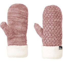 Rękawiczki turystyczne zimowe damskie Jack Wolfskin Highloft Knit Mitten. Czerwone rękawiczki Jack Wolfskin, bez wzorów, z poliesteru, sportowe. Za 108.64 zł.