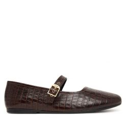 Baleriny Clarks. Brązowe baleriny Clarks, bez wzorów, bez obcasa, bez zapięcia. Za 349.99 zł.