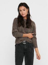 ONLY Sweter 15168705 Brązowy Regular Fit. Brązowe swetry ONLY, l, bez wzorów, z syntetyku, bez ramiączek. Za 99.99 zł.
