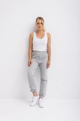 SPODNIE CELINE SZARY MELANŻ S - Flawless. Szare spodnie dresowe Flawless, bez wzorów, z bawełny, klasyczne. Za 300.00 zł.