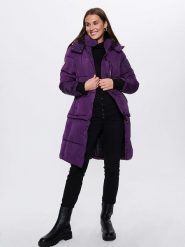 CANADA weather gear Płaszcz zimowy w kolorze fioletowym rozmiar: S. Różowe płaszcze CANADA weather gear, na zimę, s, bez wzorów, z puchu, bez kaptura. Za 260.99 zł.