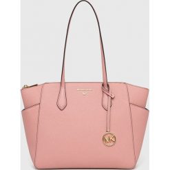 MICHAEL Michael Kors torebka skórzana kolor różowy. Czerwone shopper bag MICHAEL Michael Kors, bez wzorów, na ramię, bez dodatków. Za 1,159.90 zł.