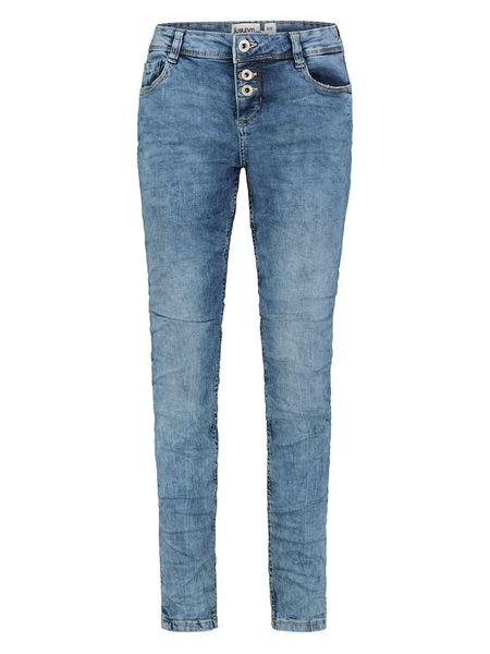 Sublevel Dżinsy - Skinny fit - w kolorze niebieskim rozmiar: M. Niebieskie jeansy Sublevel, m, z aplikacjami, ze skóry, klasyczne. Za 91.77 zł.