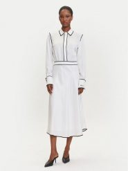 KARL LAGERFELD Sukienka koszulowa A3W13021 Écru Regular Fit. Sukienki KARL LAGERFELD, bez wzorów, z wiskozy, bez kołnierzyka, bez ramiączek, koszulowe. Za 899.99 zł.