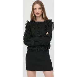 Twinset sukienka kolor czarny mini dopasowana. Czarne sukienki Twinset, l, bez wzorów, z dzianiny, bez kołnierzyka, bez ramiączek, maxi, dopasowane. Za 939.99 zł.