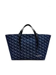 Desigual Torebka Cahuil 24WAXA21 Granatowy. Niebieskie shopper bag Desigual, bez wzorów, z materiału, bez dodatków. Za 249.99 zł.