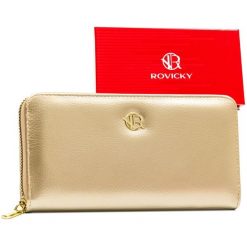 Portfel złoty Rovicky R-PRK-01-HRH. Żółte portfele ROVICKY, bez wzorów, ze skóry ekologicznej. Za 45.00 zł.