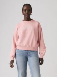 Levi's Bluza w kolorze jasnoróżowym rozmiar: M. Różowe bluzy bez kaptura Levi's, m, bez wzorów, z bawełny, bez kaptura. Za 139.95 zł.