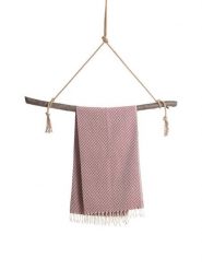 Samimi Chusta hammam "Satranc" w kolorze bordowym - 175 x 95 cm rozmiar: onesize. Czerwone chusty Samimi, bez wzorów, z bawełny. Za 60.99 zł.