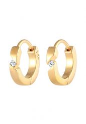 Elli DIAMONDS Ladies' Creoles with Diamond (0,03 ct.) Elegance in 925 Sterling Silver Kolczyki koła 1 ct Damski. Szare kolczyki Elli DIAMONDS, z diamentem, srebrne. Za 443.99 zł.