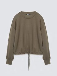 Bluza damska z wiskozy khaki Lunara 303. Zielone bluzy BIG STAR, l, bez wzorów, z dresówki, bez kaptura. Za 199.99 zł.